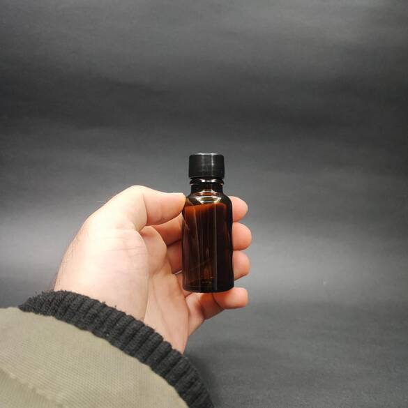 Arı Sütü Şişesi, 20 cc, Amber Cam Şişe