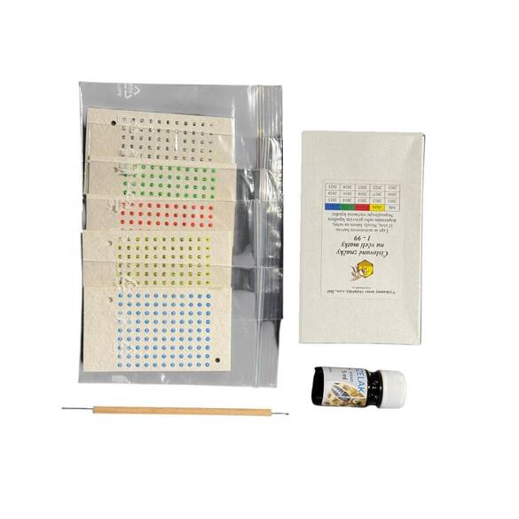 Lyson Ana Arı İşaretleme Seti (5 Renk Numara, Yapıştırıcı, Ahşap Aparat)