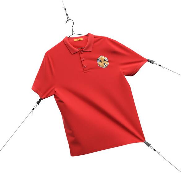 Lyson Arı Figürlü T-Shirt, Polo Yaka, Kırmızı, Ly-6015A