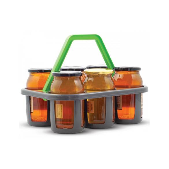 Lyson Bal Kavanozu Taşıma Sepeti, Plastik, Gri