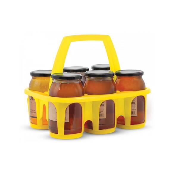 Lyson Bal Kavanozu Taşıma Sepeti, Plastik, Sarı