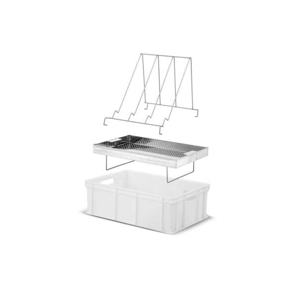 Lyson Plastik Sır Alma Kutusu, Paslanmaz Süzgeçli, Çerçeve Standlı, LY-W32340